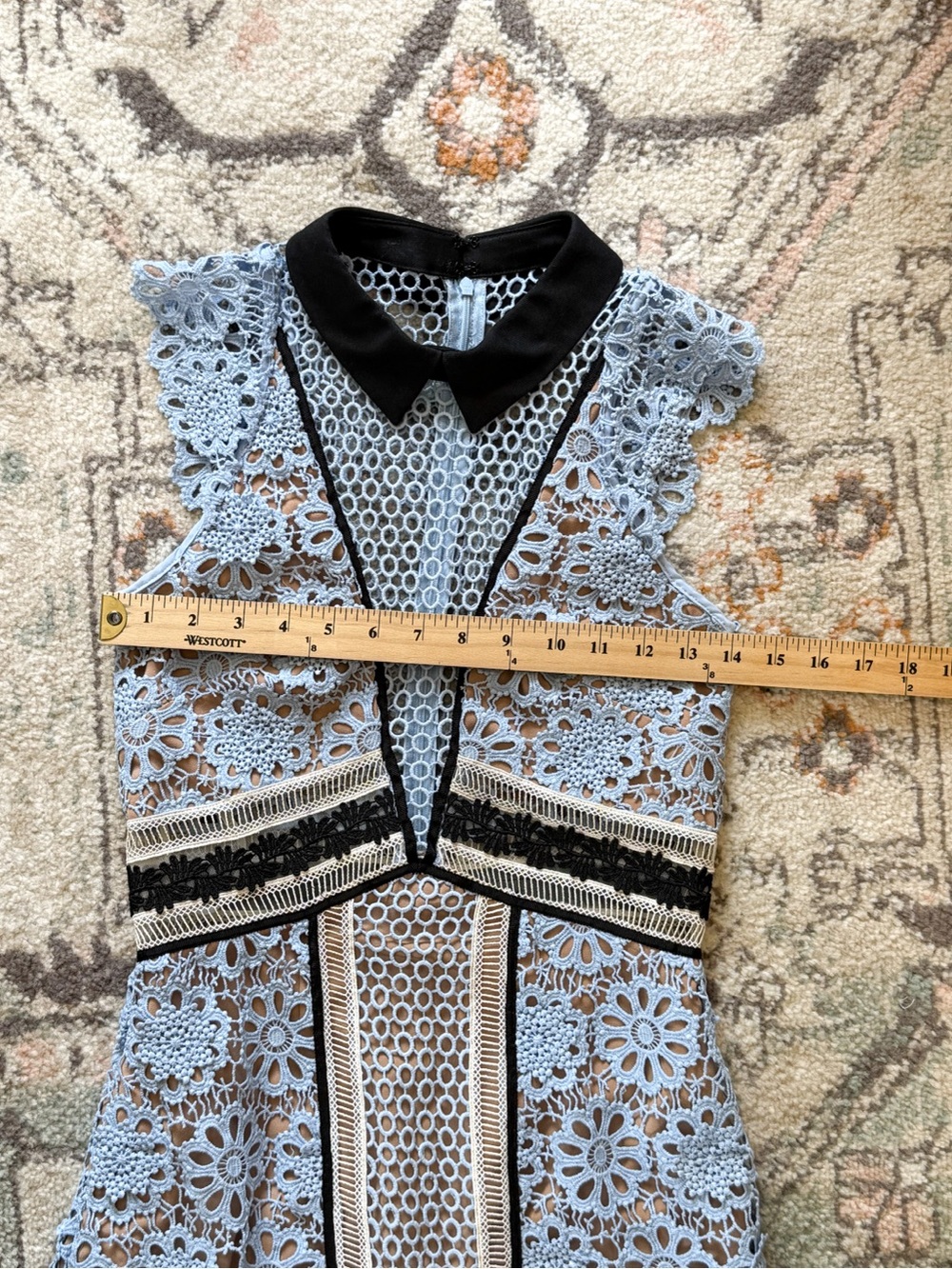 Self-Portrait Blue Floral Lace Midi Dress US 2 NWT - Picture 11 of 13